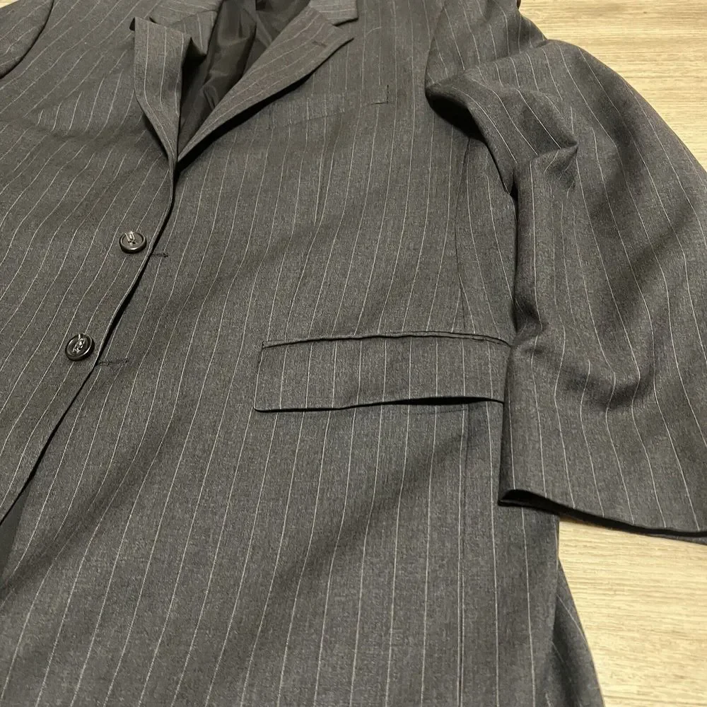 Lauren Ralph Lauren Gray Pinstripe Sz 42L Mens Sports Coat‎ Suit Jacket